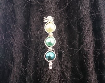 Triple Green Dreadlock bead Cuff