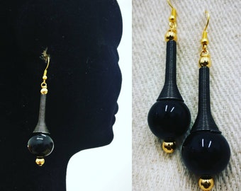 Black n Gold teardrop earrings ( limited edition)