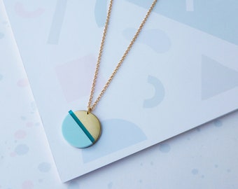 Horizon Necklace- Acrylic Gold Geometric Necklace