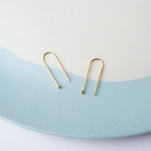 Large Arc Earrings in Gold- Minimalist Staple Earrings, Gold Geometric earrings, line earrings, gifts for her, arc earrings, birthday gift