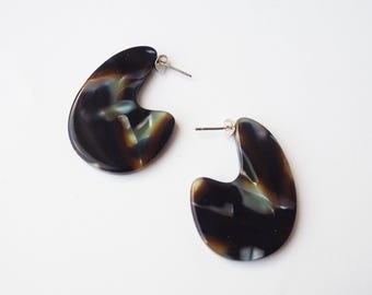 Jupiter Teardrop Earrings- Acetate Resin tortoiseshell statement brown drops