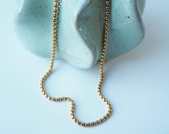 Box Chain Necklace – Chunky 18K Gold Plated & Tarnish-Proof Statement Chain