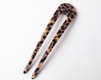 Karamell French U shaped Hair Pin-  Acetate Resin tortoiseshell hair accessory black & brown