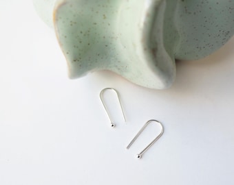 Small Arc Earrings in Silver - Minimalist Staple horseshoe Earrings