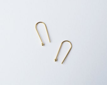 Gold Vermeil Arc Earrings- Minimalist Staple Earrings, Gold Geometric earrings, line earrings, gifts for her, arc earrings, birthday gift