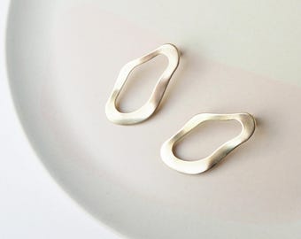Pool Statement Studs- Sculptural Gold Statement Earrings