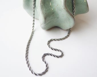 Silver Rope Chain Necklace – Stainless Steel Tarnish-Proof Everyday Chain