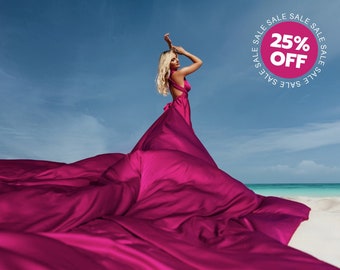 Magenta flying dress Fuchsia flying dress Long flying dress Flowy dress Flying dress in 20+ colors