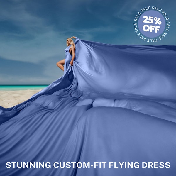 Custom Blue Silky Satin Infinity Flying Dress - Adjustable Sizes for Womens Photoshoots Parties - 10 Ways to Wear - Custom-Made in 20 Colors