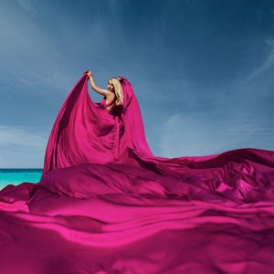 Flying Dress for Photoshoot - Long Train Dress - Santorini Flying Dress - Flying Dresses Group Photoshoot - Long Flying Dress in 20 Colors