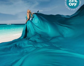 Custom Satin Flying Maxi Dress - Infinity Gown in 20 Color - Perfect for Photo Shoots and Special Occasions - Personalized for a Perfect Fit