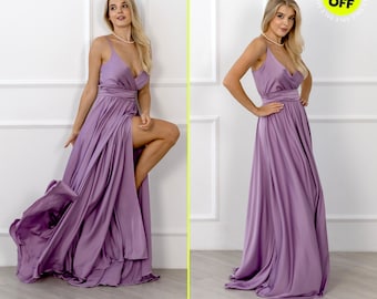 Mauve Cocktail Dress - Elegant Flattering - Perfect for Any Occasion - Sleeveless Satin Dress - Maxi Bridesmaid Dress - Wedding Guest Dress