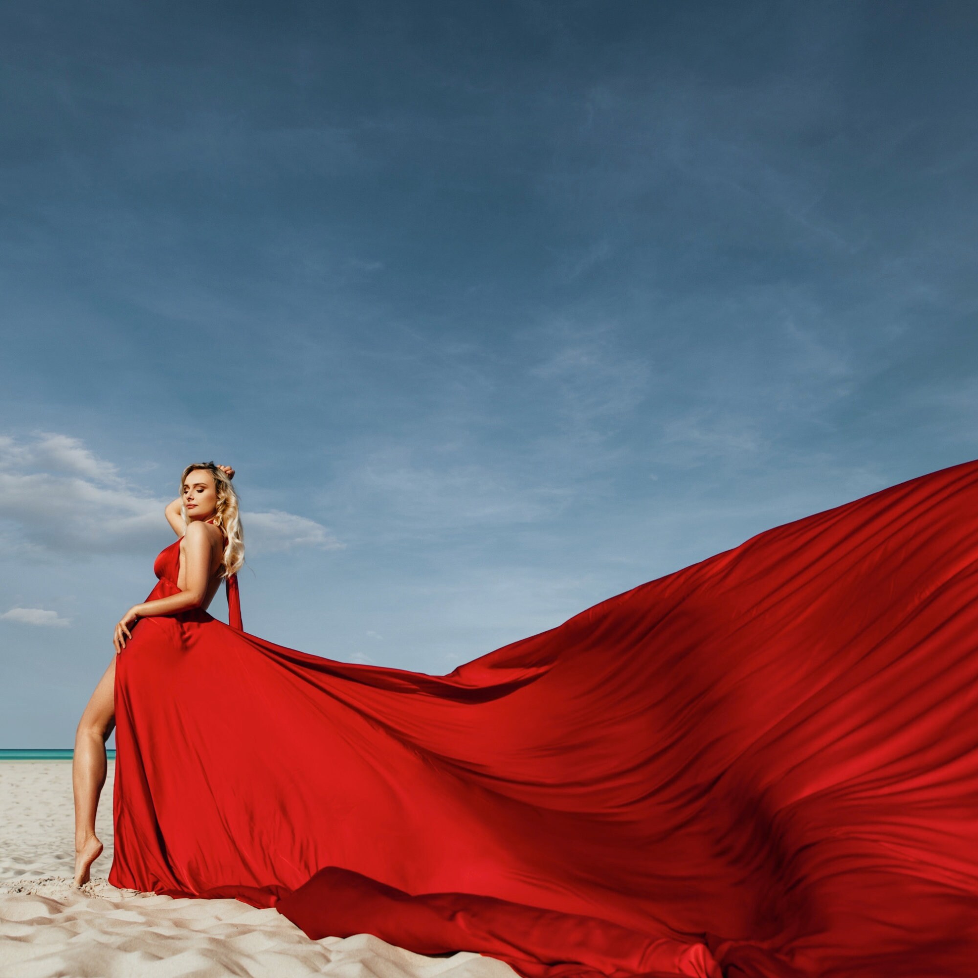 red flowy dress photoshoot Red Dress With Train Backless Flying Dress Beach Photoshoot Dress Long Flying Dress for Photoshoot Convertible Flying Dress Long Flowy Dress