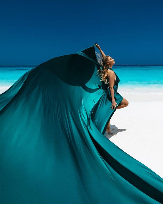 teal beach dress FORTUNATE ONE Aquamarine Maxi Dress Blue main image 1
