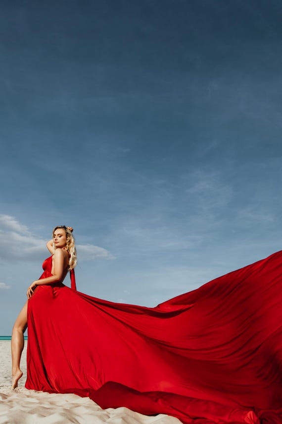 strapless open back dress Red Flying Dress - Custom Photoshoot Santorini Dress main image 0