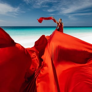 Long Flying Dress For Photoshoot Red Long Flying Dress Plus Size Custom Flying Dress One Fits All Backless Flying Dress Infinity Flying Dres