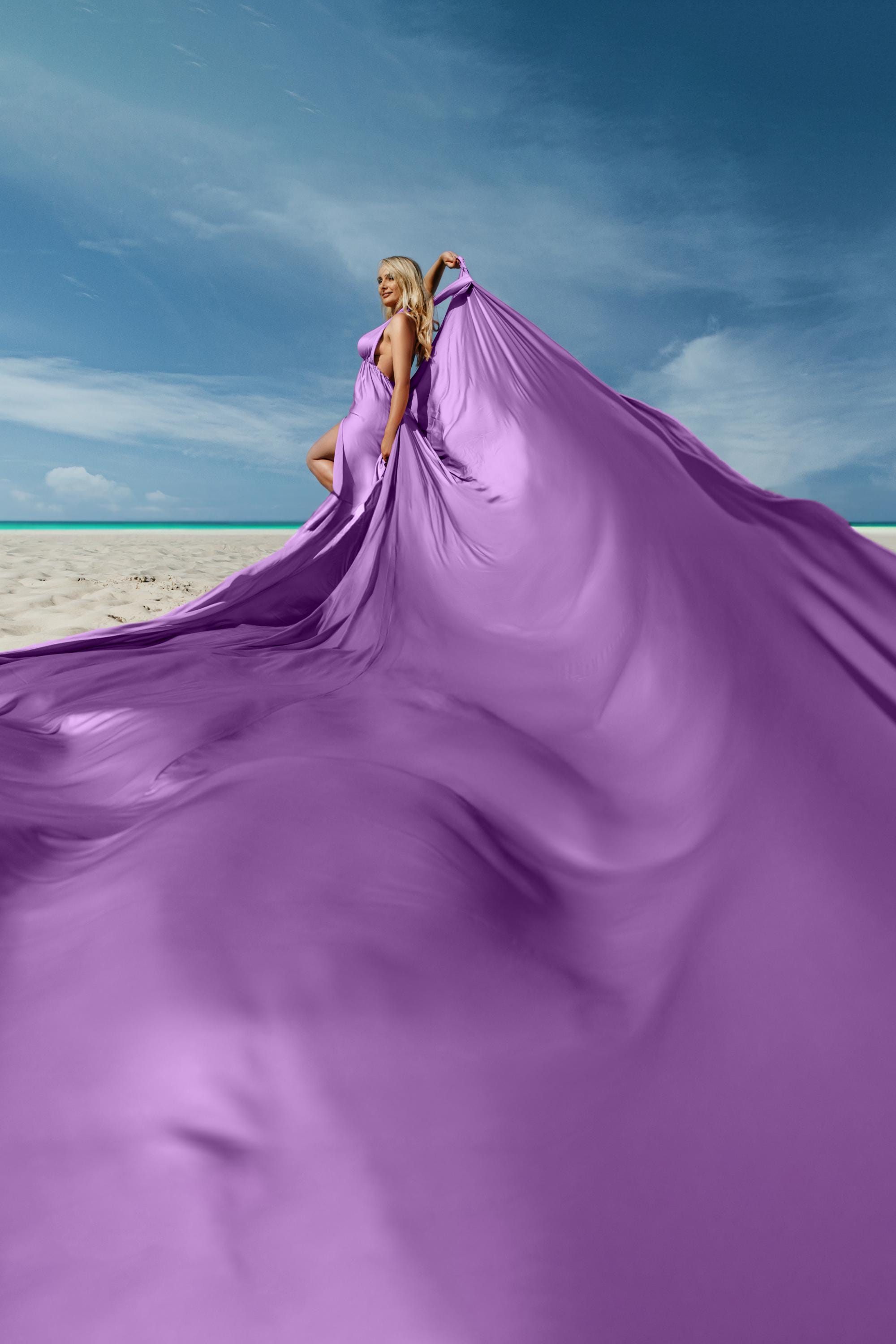purple flying dress Lilac Santorini Flying Dress