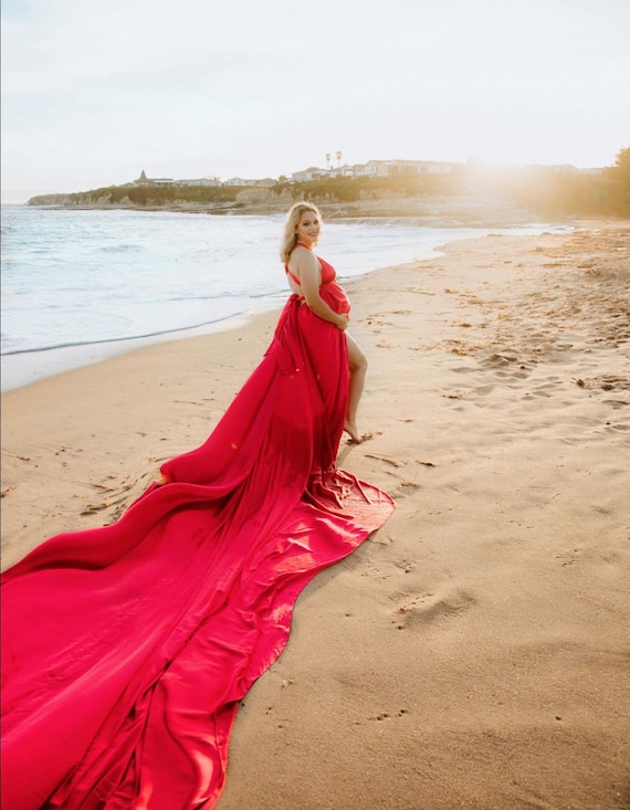 maternity flowy dress photoshoot A-line V-Neck Blue LaceLong Real Made Formal Vintage Prom Dresses, Pro –  SposaBridal main image 1
