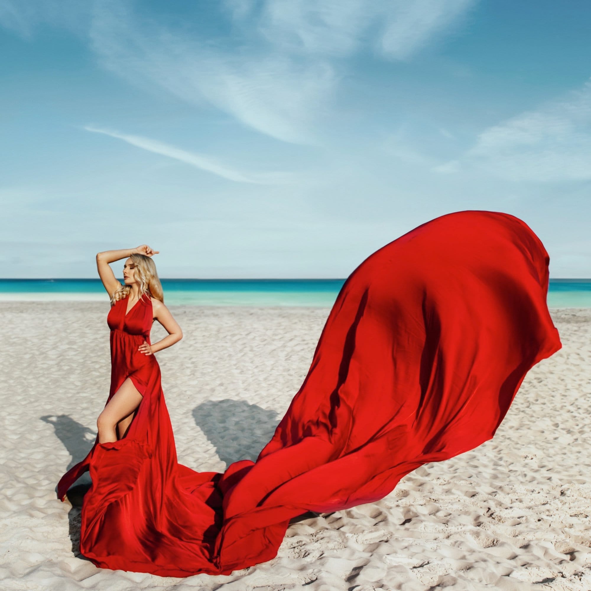 open lace back dress Bridget Red Off The Shoulder Bubble Hem Mini Dress - L Size - Women's Dresses main image 1