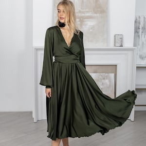 Olive Green Wedding Guest Dresses - Etsy Olive Green Wedding Guest Dresses - Etsy