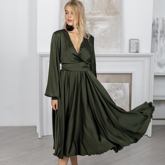 olive green wedding guest dress White Cotton Polka Dot Shirt Dress - Maxi Dresses main image 0