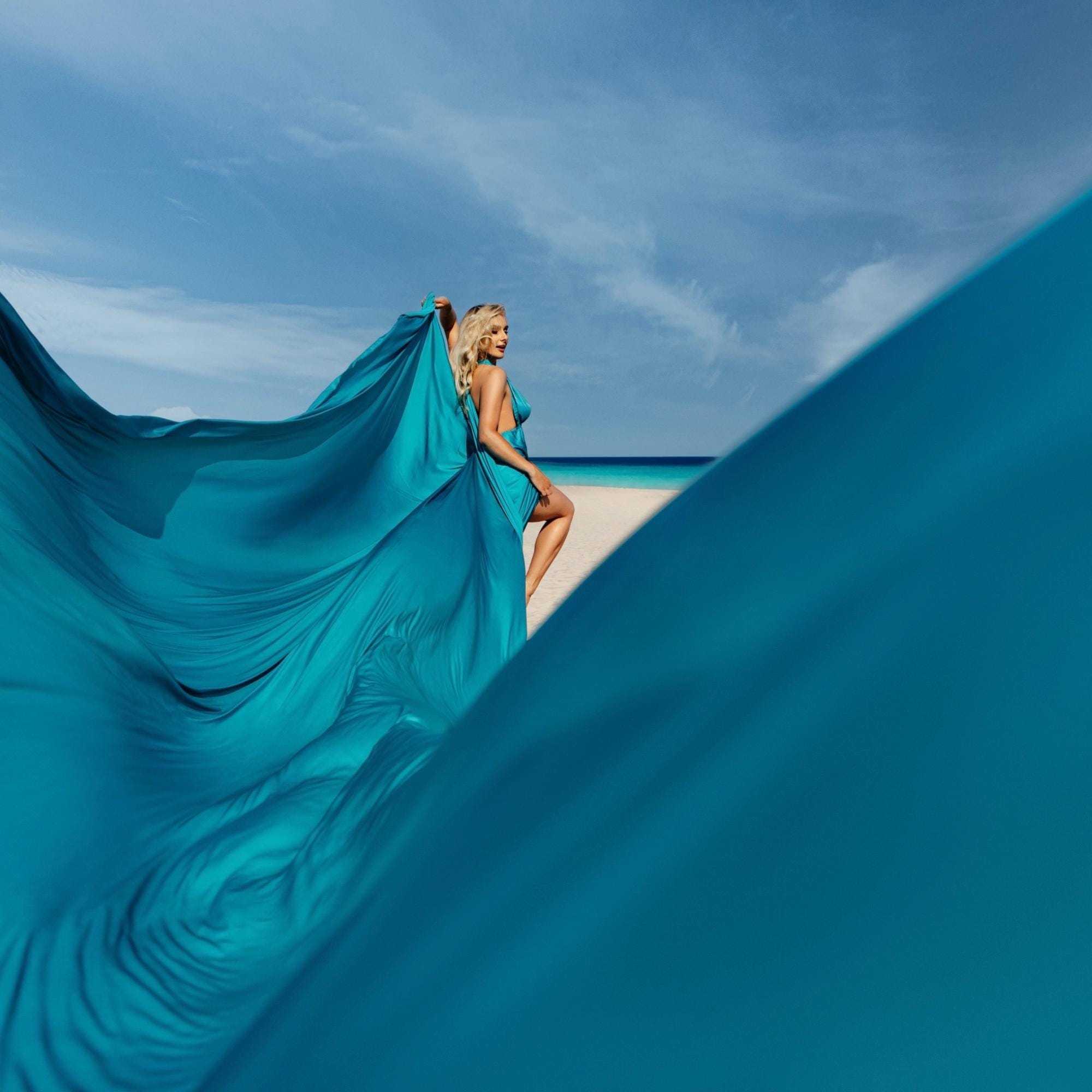 Turquoise Flying Dress for Photoshoot - Fly Away Dress - Long Flying Dress  - Flying Dress Santorini - Plus Size Flying Dress - Etsy Denmark