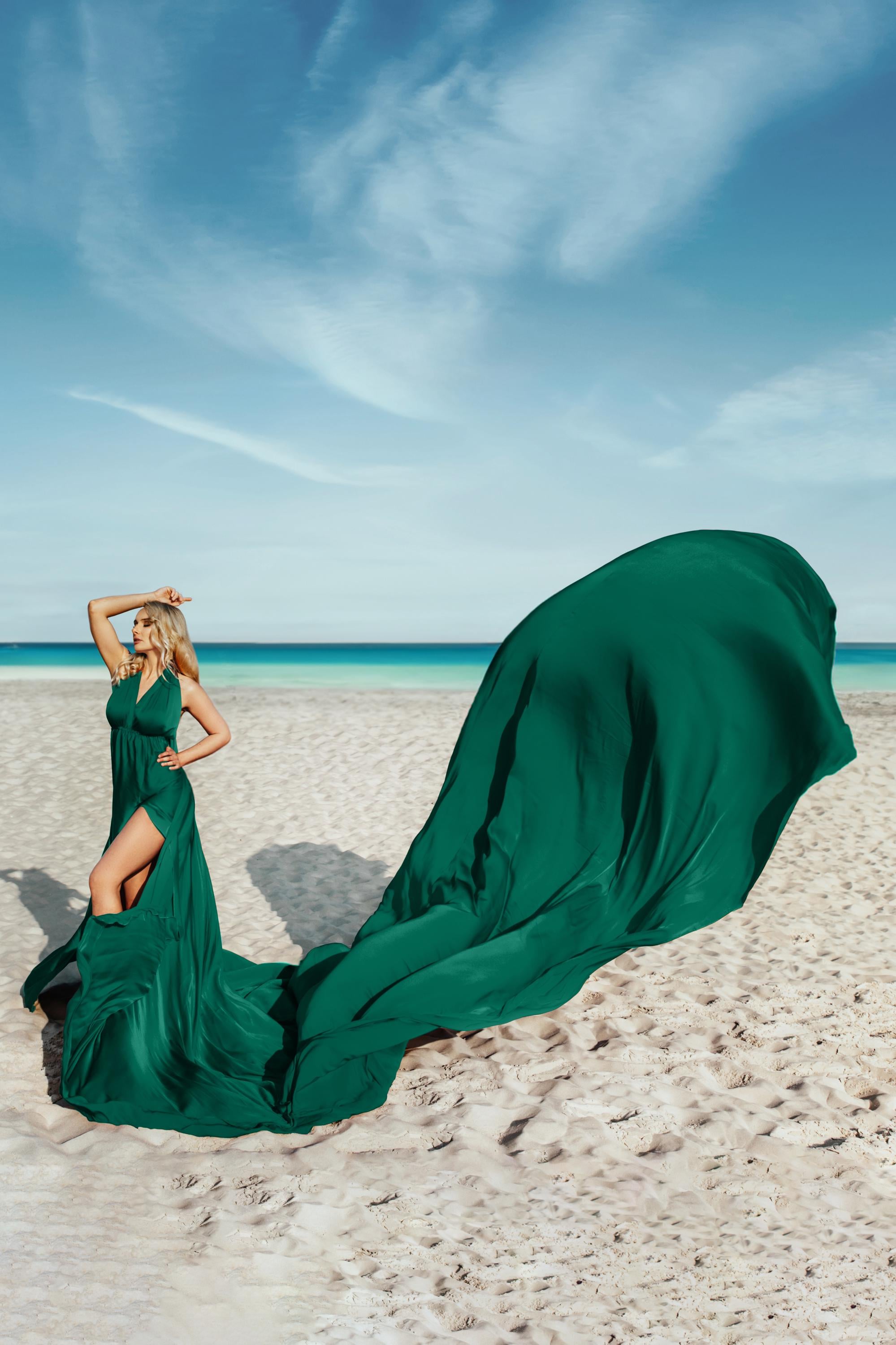 beach green dress Confête main image 0