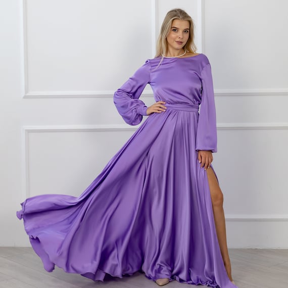 marriage formal dress for men for wedding One-Shoulder Long Sleeve Maxi Dress - Evening Long Dress main image 1
