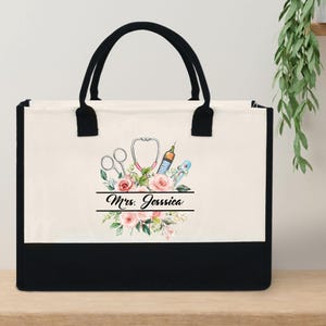 Personalized School Nurse Tote Bag, School Nurse Unique Gift, School Nurse Appreciation Gift, Nurse Tote Bag, Nursing Grad Gift, Nurse Gift
