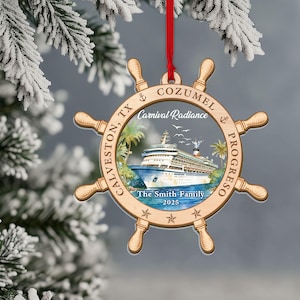 Personalized Cruise Christmas Ornament, Cruise Ship Ornament Vacation Keepsake, Cruise Lover Xmas Gift, Cruise Christmas Gift Family Cruise