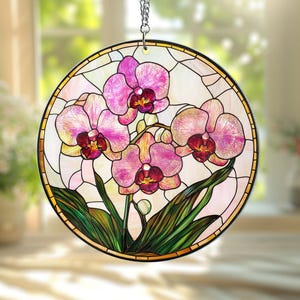 Orchid FlowerAcrylic suncatcher, Orchid Window Hanging, Flower Lover Decor, Natural Lover Gift,Home Decor,Orchid Suncatcher,Mothers Day Gift