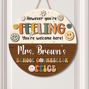 School Counselor Name Sign, Teacher Appreciation Gifts, Personalized Counselor Sign, Gift For School Counselor, Psychologist Office Sign