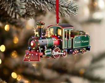 アメリカ　ハンドメイド　手描き　ガラス　オーナメント　箱入り　電車　鉄道 NYC ガラスオーナメント ボデガ(ボデガ)：クリスマス