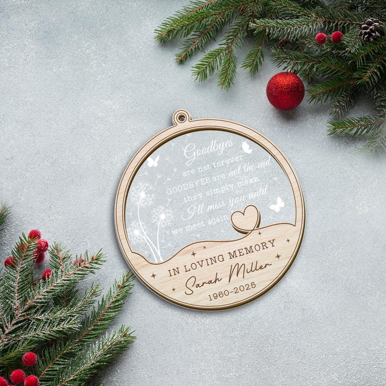 Personalized Memorial Christmas Ornament, Custom Memorial Ornament ...