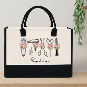 Bolsa personalizada para cabeleireiro, bolsa para presente de cabeleireiro, bolsa de lona personalizada para presente de cabeleireiro, bolsa para presente de esteticista