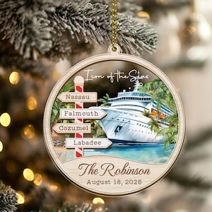 Cruise Christmas Ornament Cruise Ship Ornament Personalized Vacation Keepsake Ornament Cruise Lover Gift Cruise Christmas Gift Family Cruise