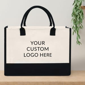 Custom Logo Tote Bags - Custom Business Bags - Business Logo Bags - Custom wedding logo bags - Custom Drawstring Bag - Logo Tote Bag