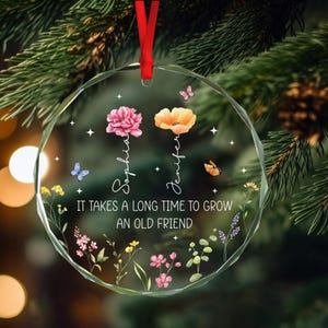 Best Friends Christmas Ornament, It Takes A Long Time To Grow An Old Friend, Soul Sisters Christmas Keepsake, Friendship Ornament, Besties