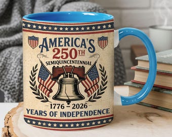 America's 250th Anniversary Mug-Semiquincentennial 1776-2026 Coffee Cup -Patriotic Liberty Bell Ceramic Mug - 250 Years of Independence Gift