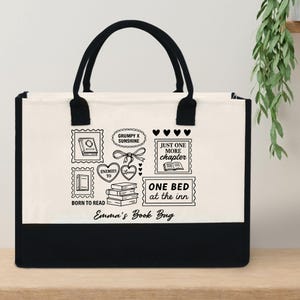 Personalized Bookish Tote Bag, Romance Reader Gift, Smut Enemies to Lovers Literary Canvas Carryall, Bookish Tropes, Gift for her,Book Lover