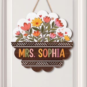 Personalized 3D Teacher Door Hanger, Custom Teacher Doorsign, Teacher Appreciation Gift, Teacher Door Hanger, Teacher Welcome Sign