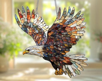 Eagle Acrylic Suncatcher Hanging Sign, Bald Eagle Window Hanging, Eagle Home Decor, Patriotic Eagle Suncatcher, Nation Pride, Wall Hanging