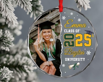 Personalized Graduation Ornament, Class of 2025 Photo Ornament, Senior Christmas Gifts, College High School Grad Gift, Mastered It Ornament