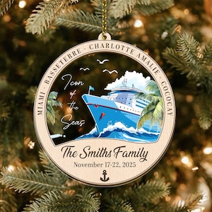 Cruise Christmas Ornament Cruise Ship Ornament Personalized Vacation Keepsake Ornament Cruise Lover Gift Cruise Christmas Gift Family Cruise