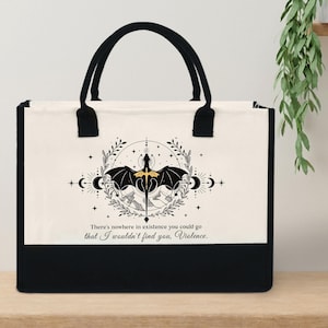 Fourth Wing Tote Bag, Dragon Tote Bag, Fantasy Book Reader Bag, Gift for Book Lovers, Bookish Gift, Bookworm Tote, Book Fantasy Dragon Tote