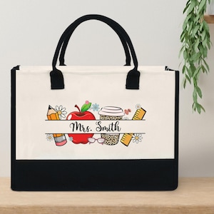 Custom Teacher Tote Bag, Personalized Teacher Bag, Teacher Bag, Teacher Appreciation Gifts, Teacher Bags, Teacher Gift, Gifts for Teachers