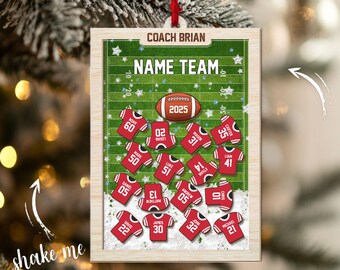Adorno de coctelera de fútbol personalizado, nombre y número de camiseta personalizados, regalos de equipo de fútbol, regalo de entrenador, recuerdo de jugadores de fútbol 2025