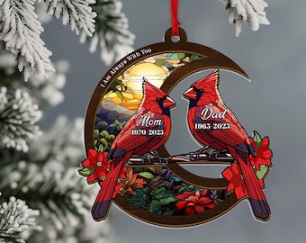 Adorno conmemorativo personalizado, atrapasol, "Siempre estoy contigo", pérdida de un ser querido, recuerdo de papá, condolencias por la pérdida de mamá, memorial cardenal.