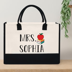 Lehrer Geschenke, Lehrer Tragetasche, personalisierte Lehrer Tragetasche, Lehrer Wertschätzung Tasche, personalisierte Name Lehrer Geschenk, Geschenk zum Schulabschluss