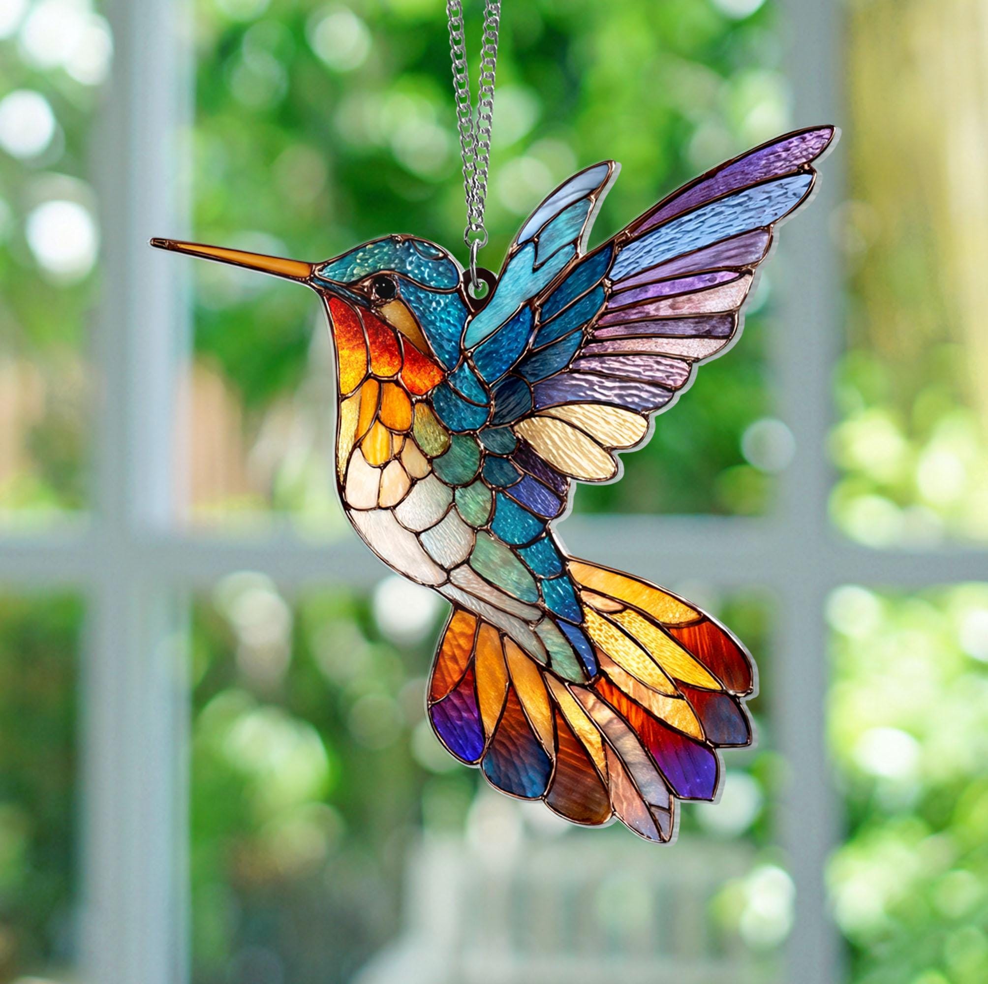 Hummingbird Flower Window Hanging Acrylic Suncatcher Ornament ...